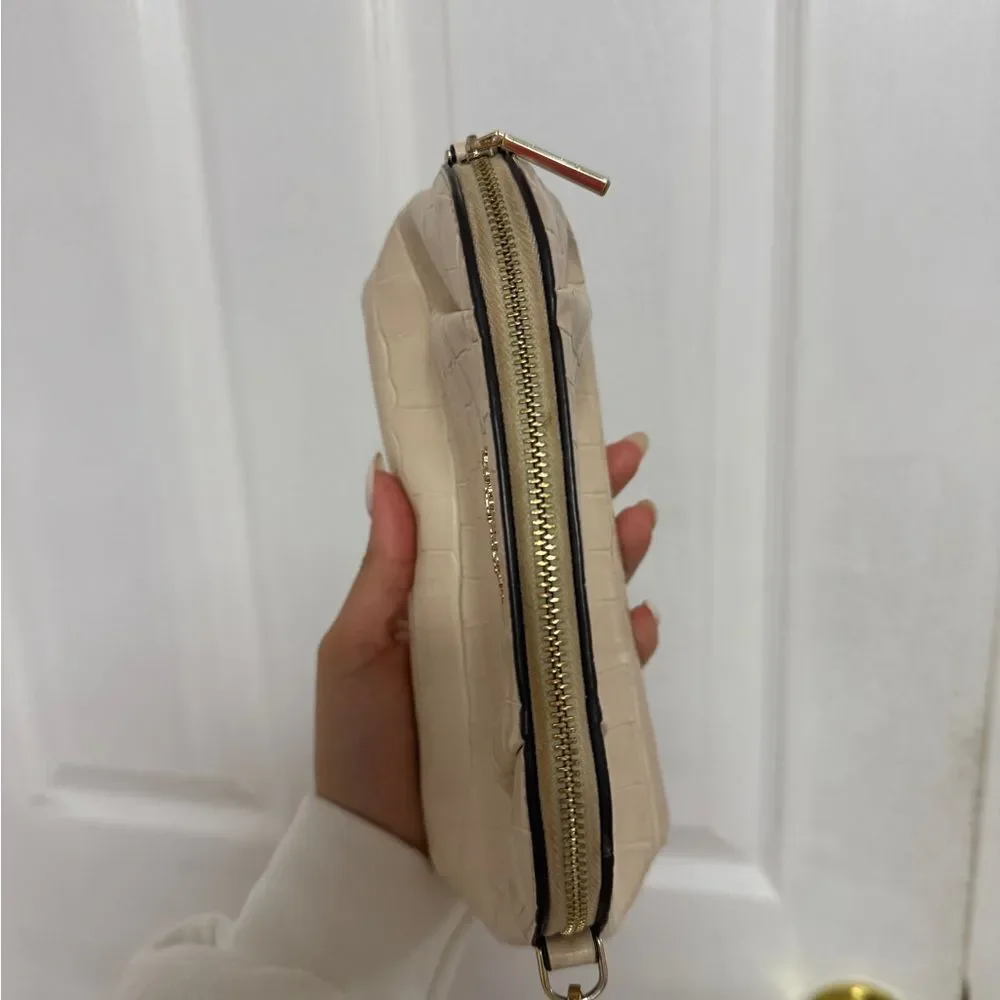 Kate Spade Beige Croc-Embossed Wristlet